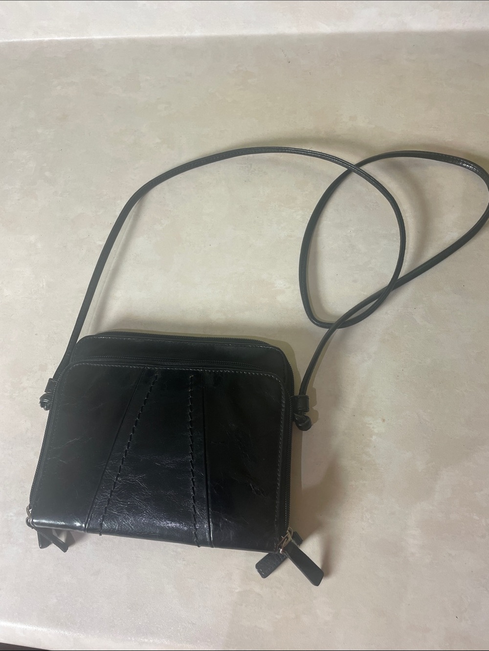Spring Black Leather Purse Bag